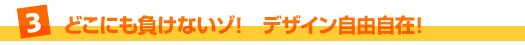 3. どこにも負けないゾ! デザイン自由自在!
