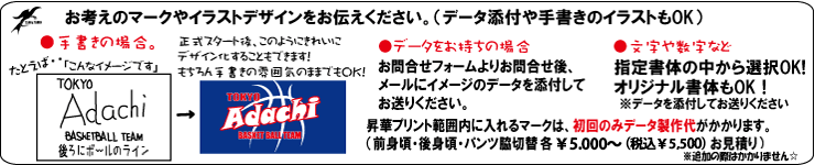 TEAMS オリジナル 昇華バスケットユニフォーム　スチューデントモデル　 オプションマークデザイン